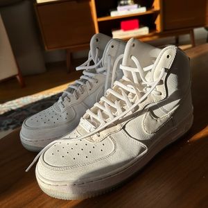 Nike Air Force high tops with iridescent trim on the back - women’s size 9